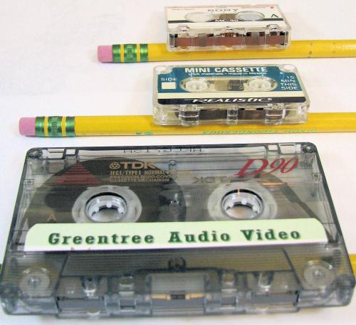 Standard, Mini, Micro audio cassette tape